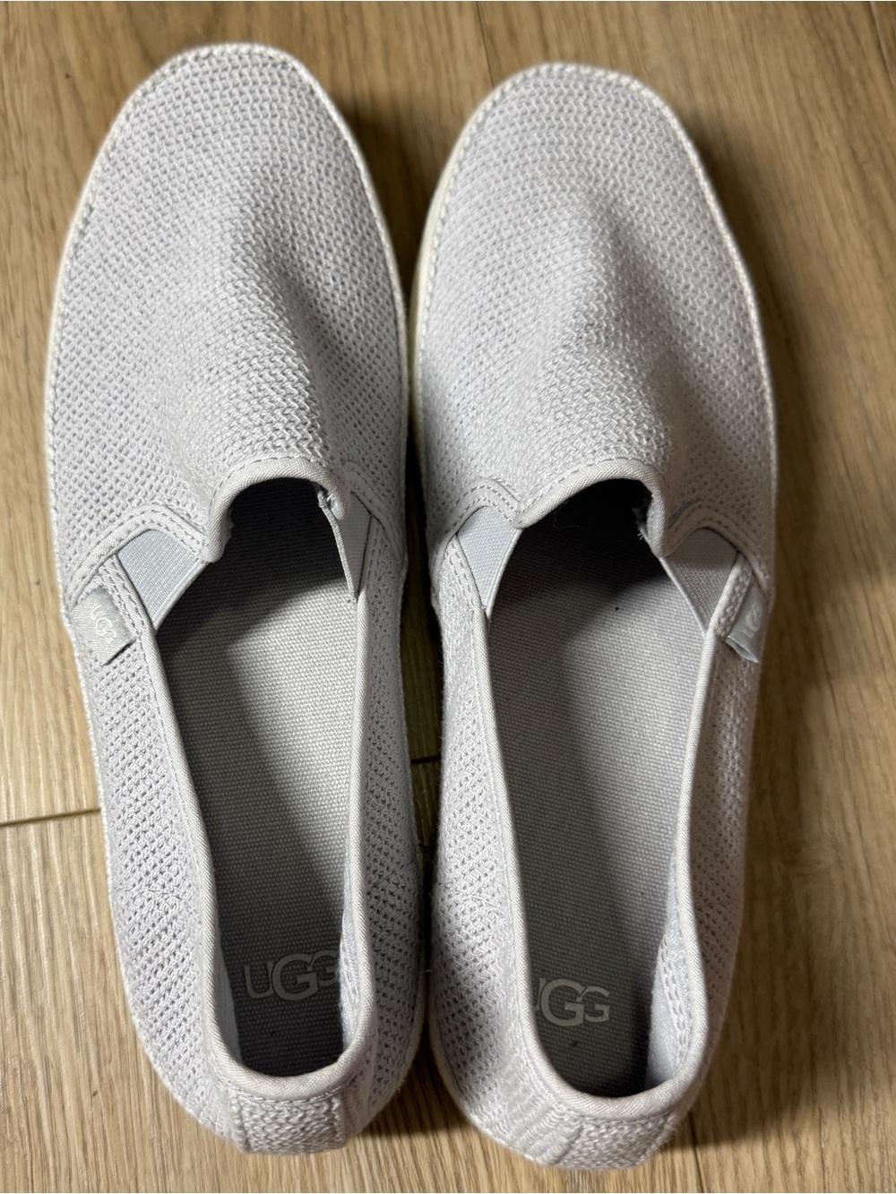 UGG Bren Light Gray Cotton Mesh Slip-On Sneakers Women's Sz. 10 - Picture 4 of 9